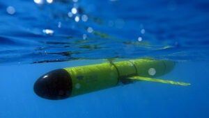 A glider floats under the ocean's surface